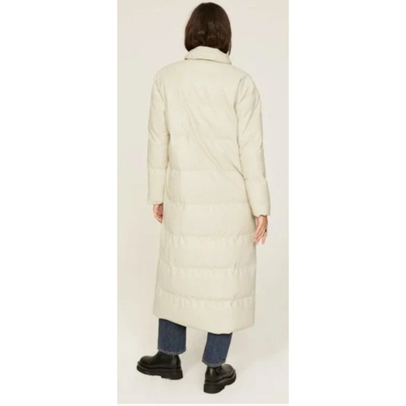 Something Navy Faux Leather Coat Puffer XL - Picture 3 of 13